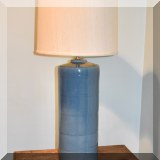 DL02. Simon Pearce blue pottery table lamp. 30”h 